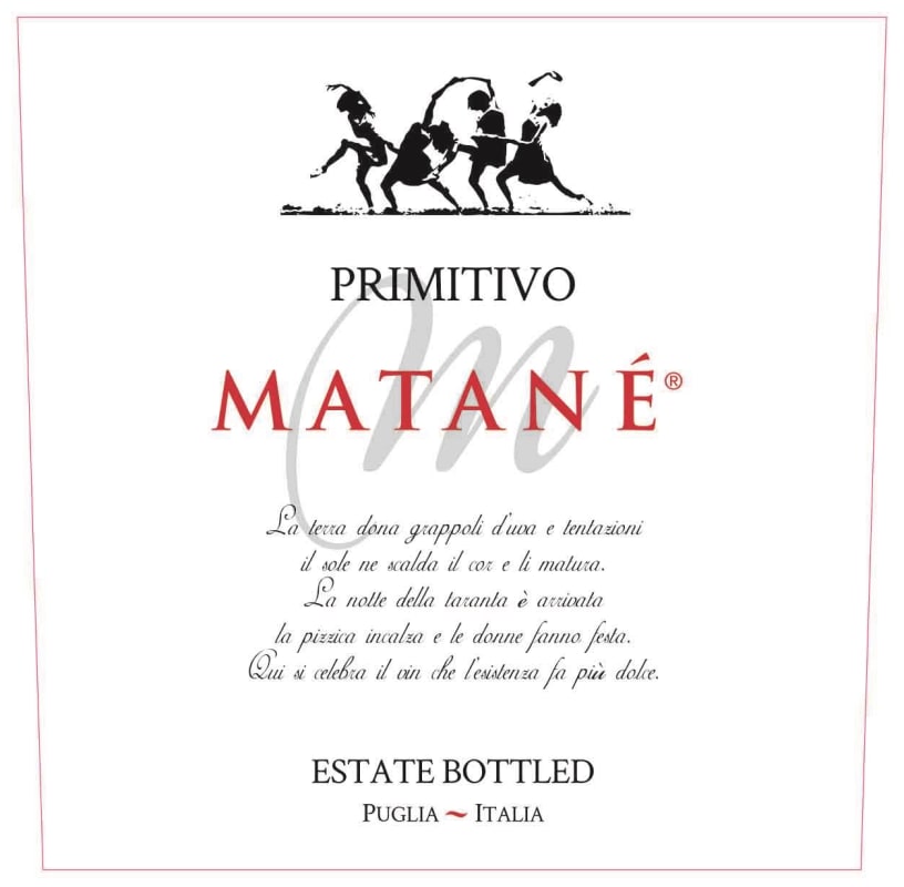 Matane Puglia Primitivo 2017 Front Label