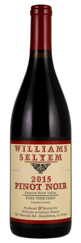 Williams Selyem Foss Vineyard Pinot Noir 2015 Front Bottle Shot