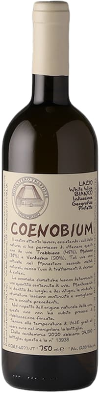 Monastero Suore Cistercensi Coenobium Lazio Bianco 2022 Front Bottle Shot