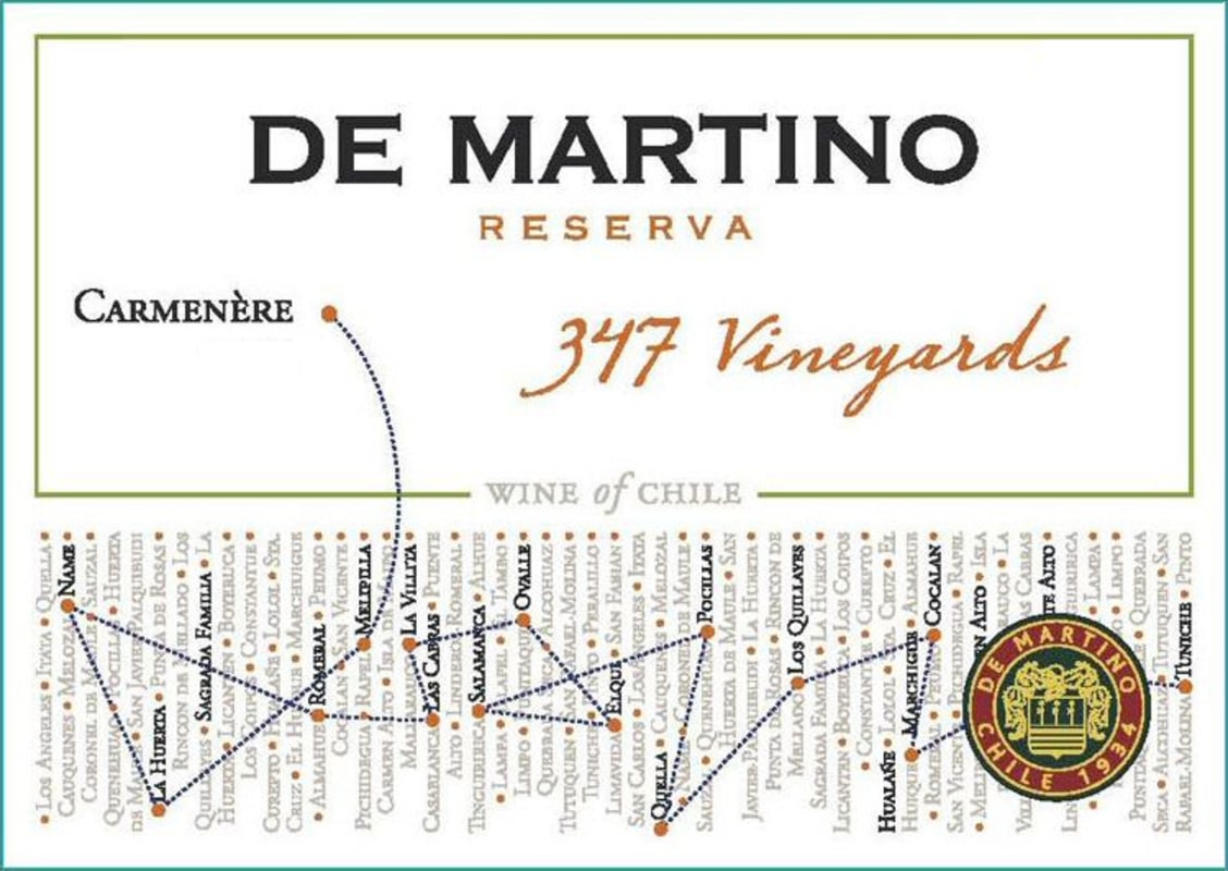 De Martino 347 Vineyards Reserva Carmenere 2011 Front Label