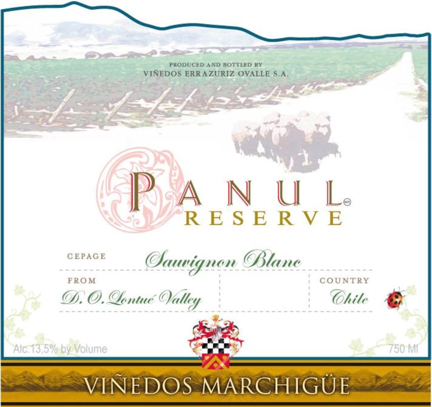 Vinedos Marchigue Panul Reserve Sauvignon Blanc 2016 Front Label