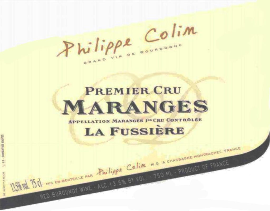 Philippe Colin Maranges La Fussiere Premier Cru 2014 Front Label