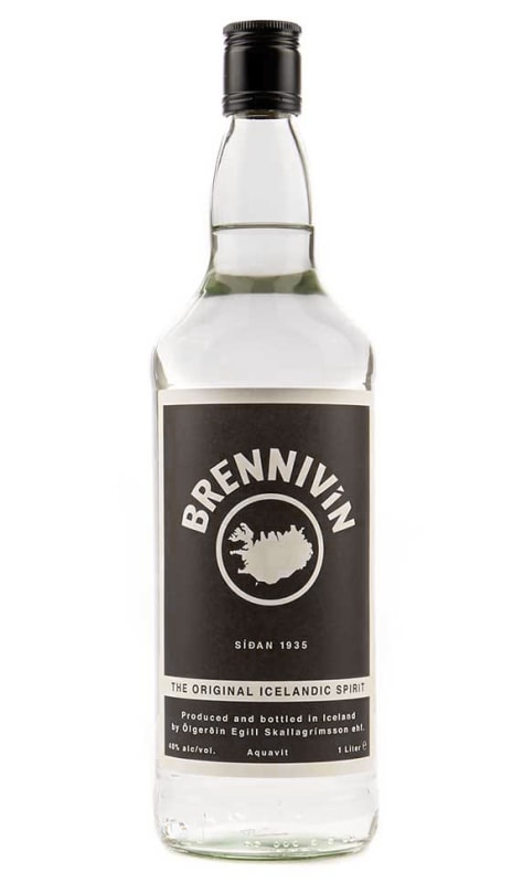 Brennivin Aquavit (1 Liter) Front Bottle Shot