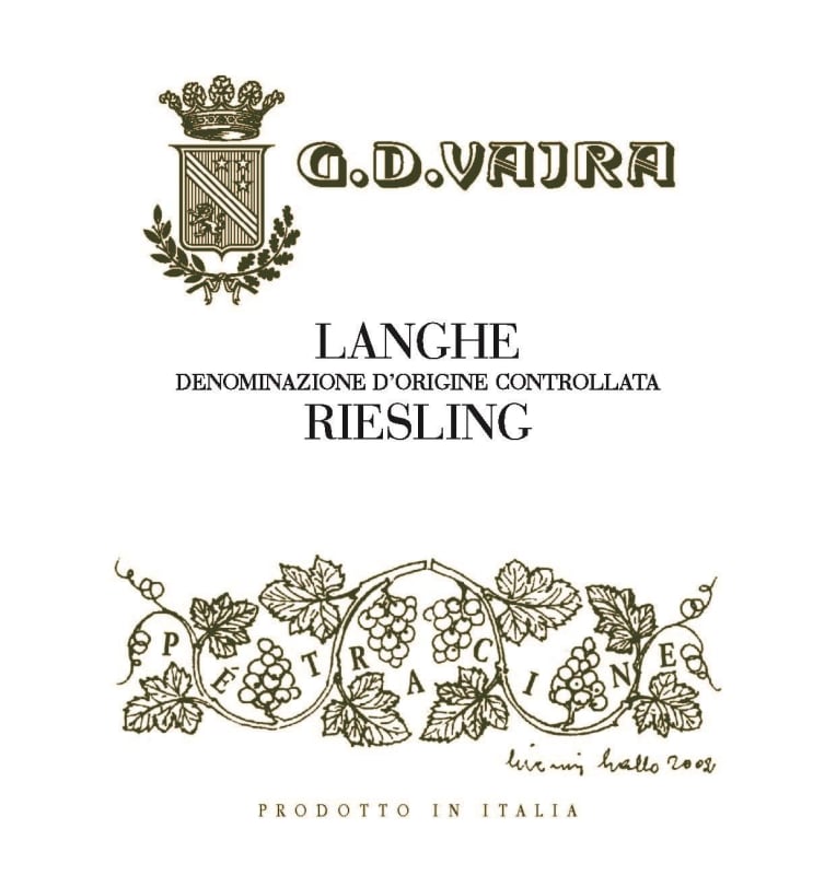 G.D. Vajra Langhe Riesling 2020 Front Label
