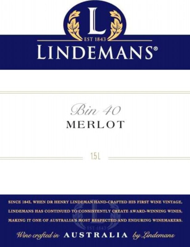 Lindeman’s Bin Series Bin 40 Merlot 2009 Front Label