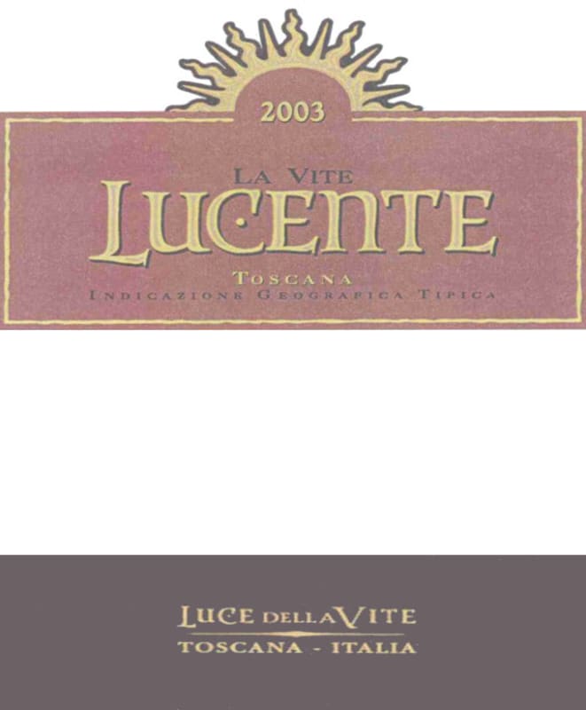 Tenuta Luce Lucente 2003 Front Label