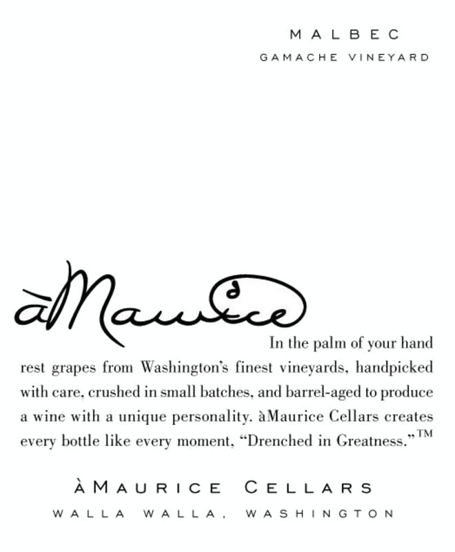 aMaurice Gamache Vineyard Malbec 2014 Front Label