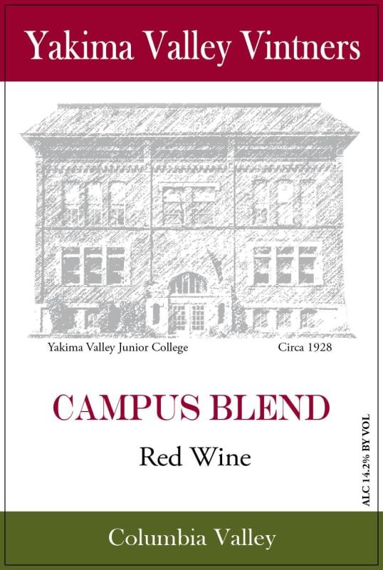 Yakima Valley Vintners Campus Blend Merlot Syrah 2012 Front Label