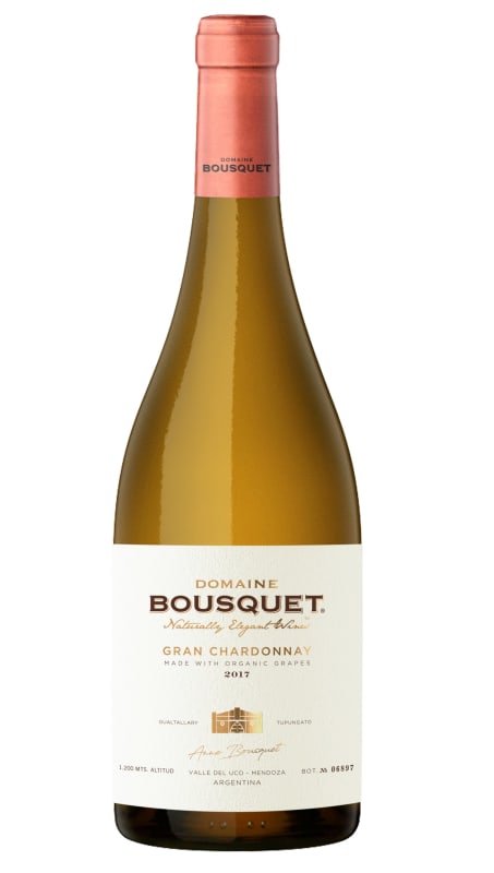 Domaine Bousquet Gran Organic Chardonnay 2017 Front Bottle Shot
