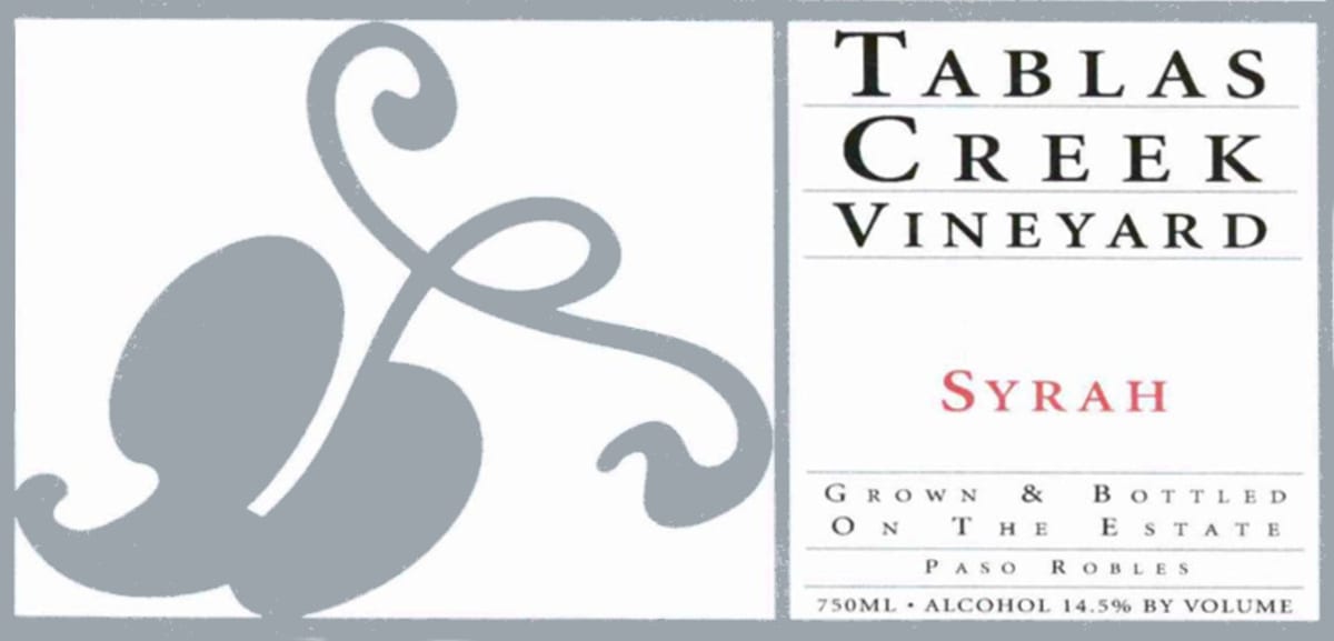 Tablas Creek Syrah 2003 Front Label