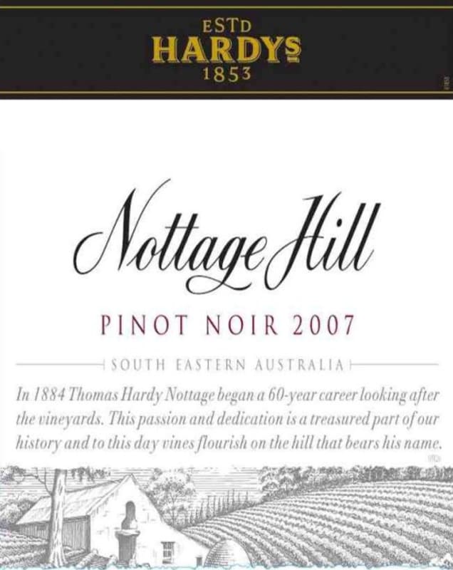 Hardys Nottage Hill Pinot Noir 2007 Front Label