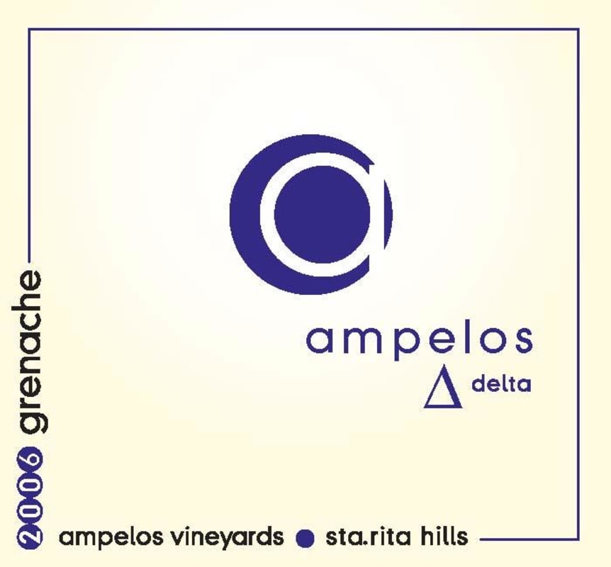 Ampelos Cellars Delta Grenache 2006 Front Label