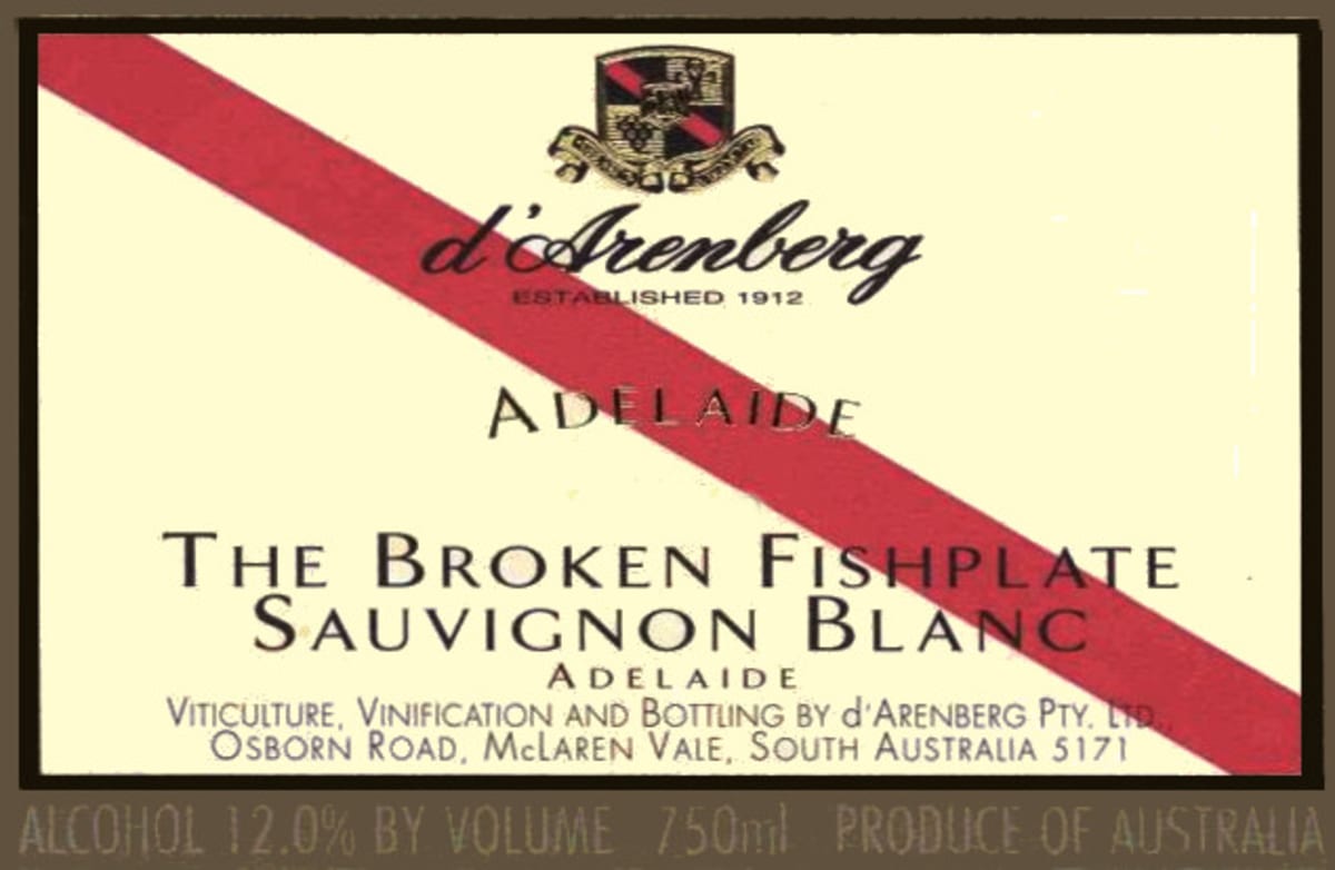 d'Arenberg Broken Fishplate Sauvignon Blanc 2005 Front Label