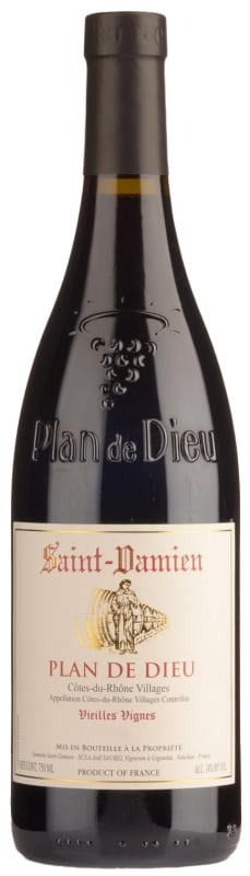 Domaine Saint-Damien Cotes-du-Rhone Villages Plan de Dieu Vieilles Vignes 2022 Front Bottle Shot