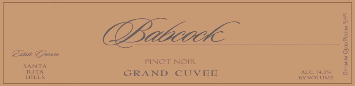 Babcock Grand Cuvee Pinot Noir 2009 Front Label