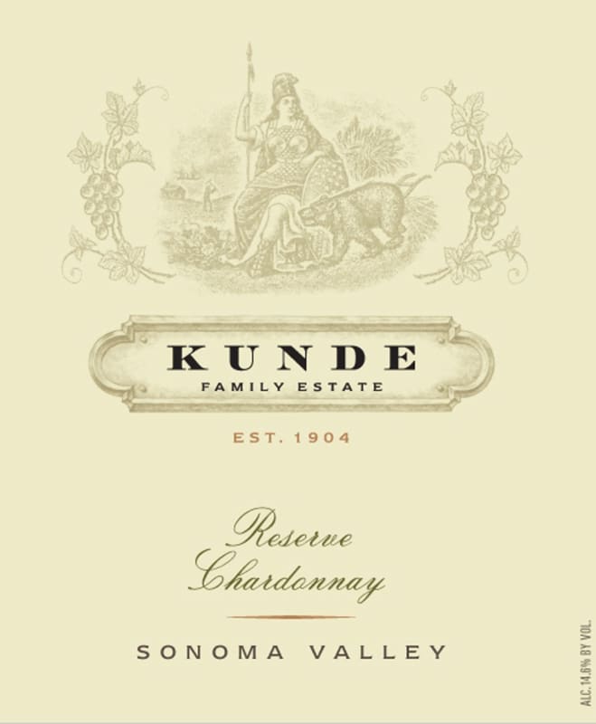 Kunde Reserve Chardonnay 2012 Front Label