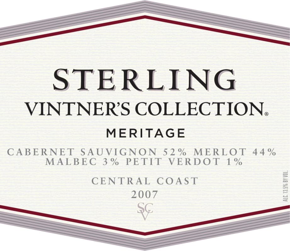 Sterling Vintner's Collection Meritage 2007 Front Label