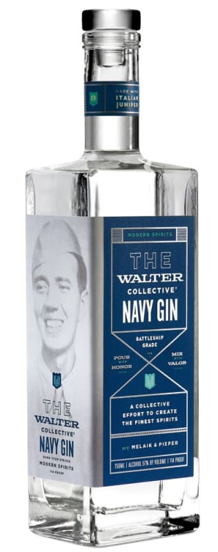 The Walter Collective Navy Gin Front Bottle Shot