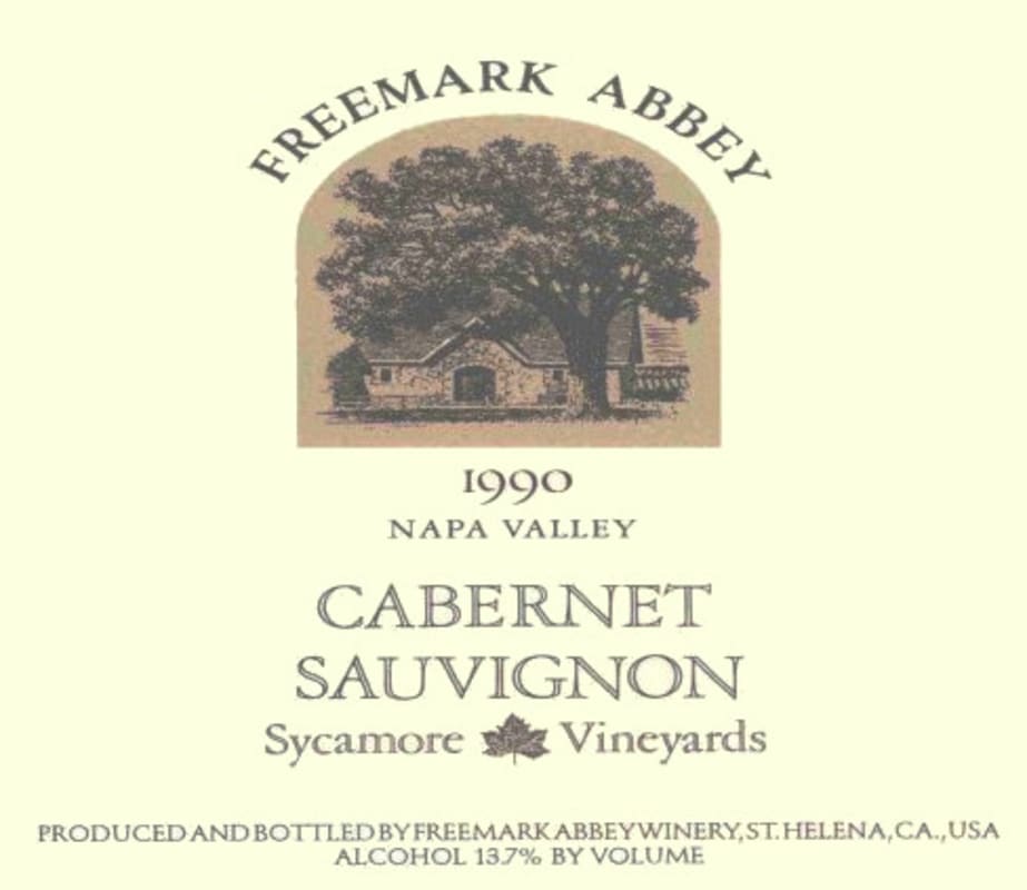 Freemark Abbey Sycamore Cabernet Sauvignon 1990 Front Label
