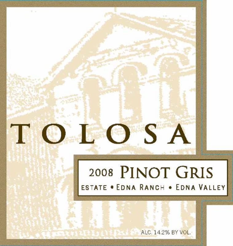 Tolosa Winery Estate Pinot Gris 2008 Front Label