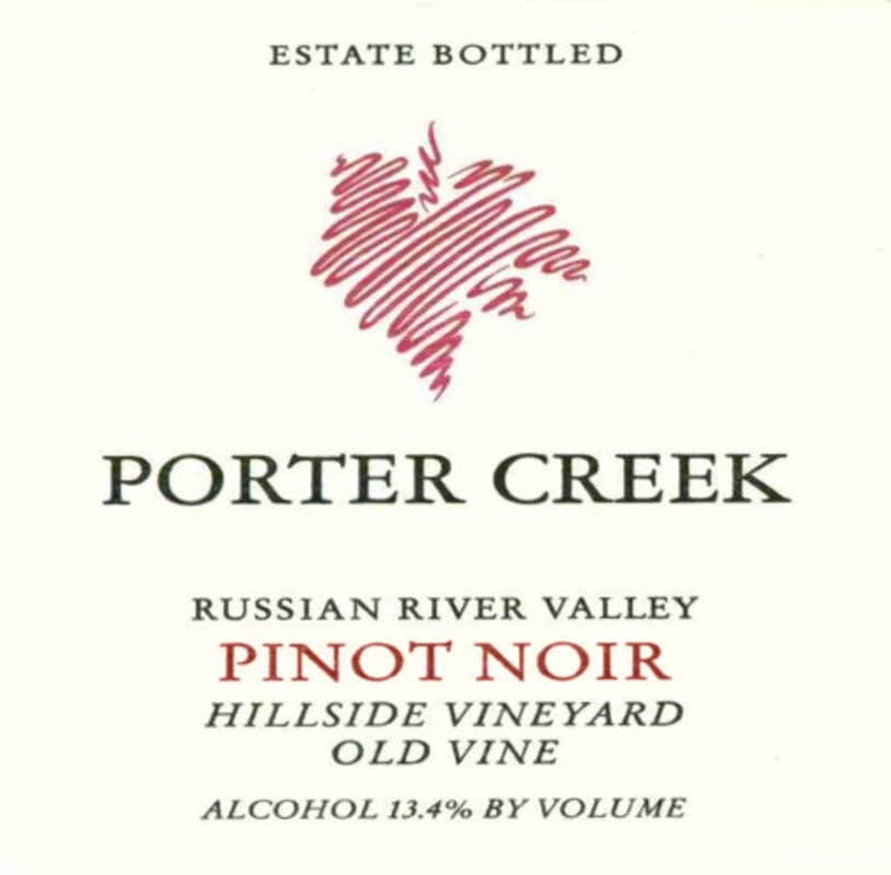 Porter Creek Hillside Vineyard Old Vine Pinot Noir 2003 Front Label
