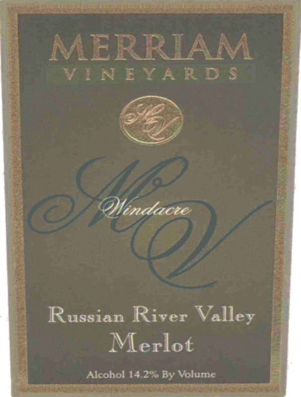 Merriam Vineyards Windacre Vineyard Merlot 2003 Front Label