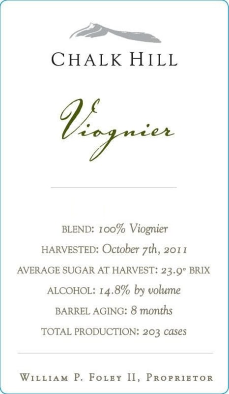Chalk Hill Viognier 2015 Front Label