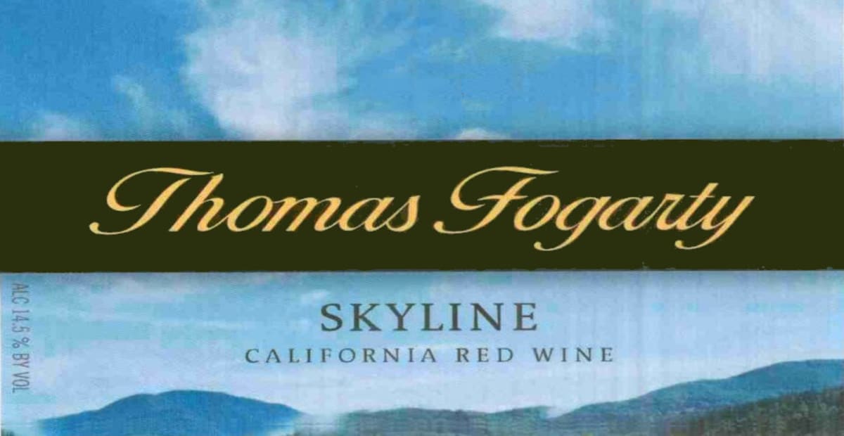 Thomas Fogarty Skyline Red 2002 Front Label