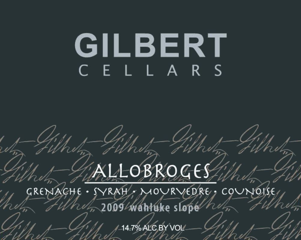 Gilbert Cellars Allobroges Red 2009 Front Label