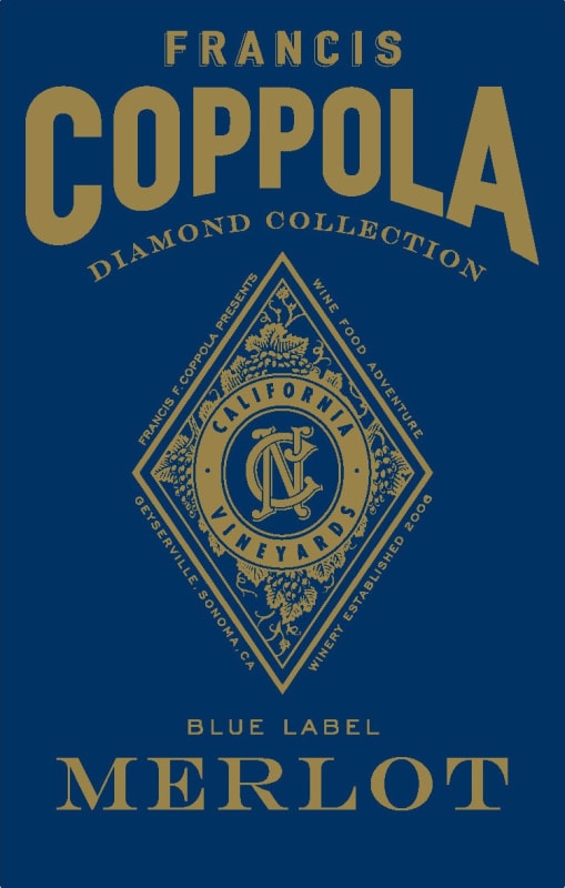 Francis Ford Coppola Diamond Collection Blue Label Merlot 2007 Front Label
