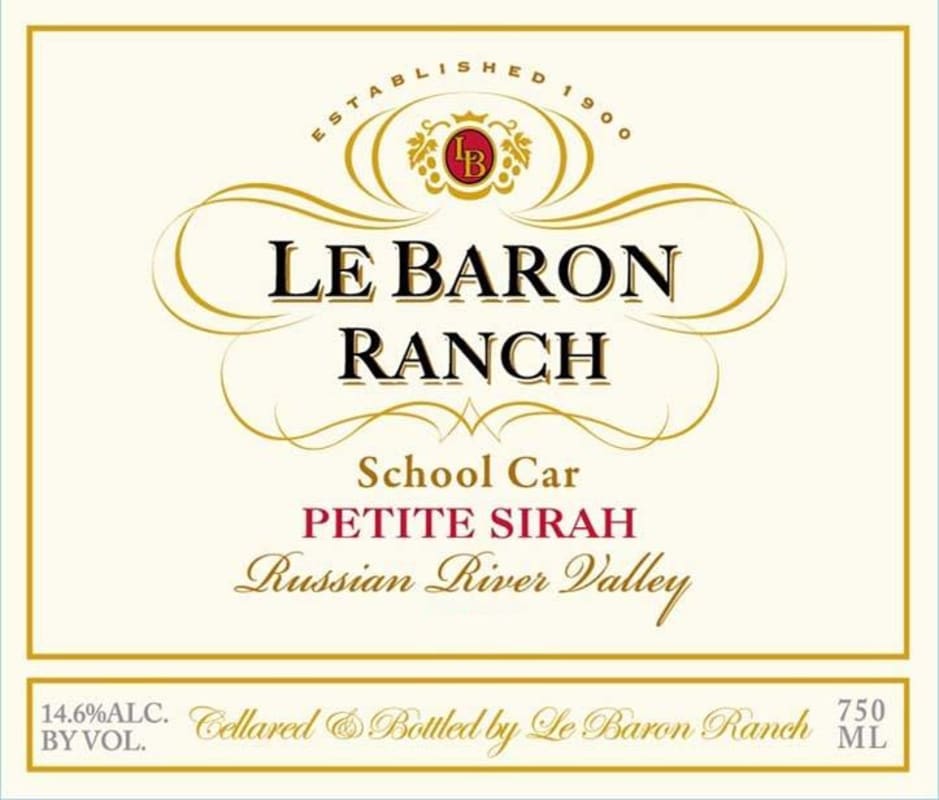 Chateau Diana Le Baron Ranch School Car Petite Sirah 2008 Front Label