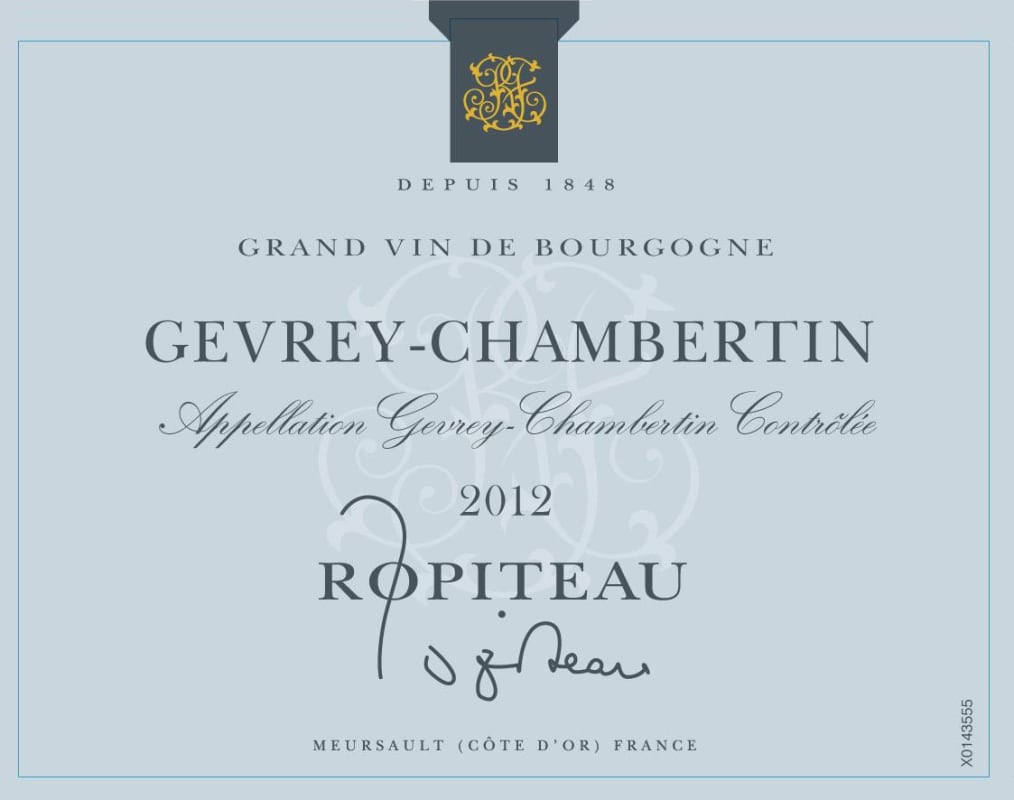 Caves Ropiteau Freres Gevrey-Chambertin 2012 Front Label