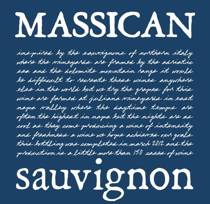 Massican Sauvignon Blanc 2012 Front Label