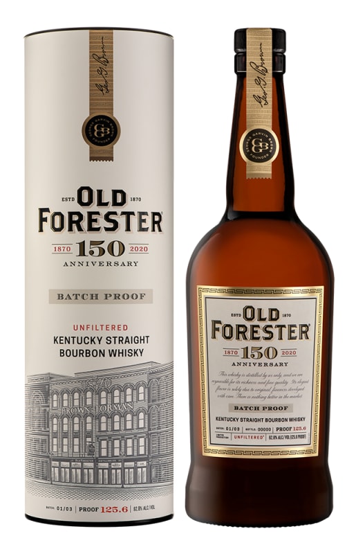 Old Forester 150th Anniversary Batch Proof Bourbon Whiskey Front Bottle Shot