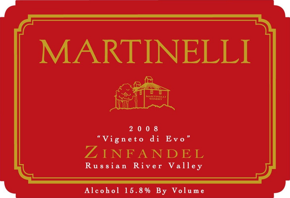 Martinelli Vigneto di Evo Zinfandel 2008 Front Label