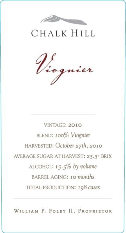 Chalk Hill Viognier 2010 Front Label