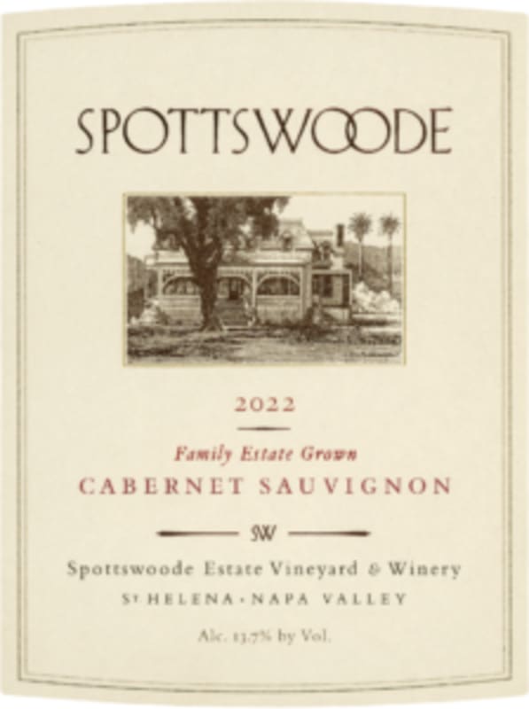 Spottswoode Cabernet Sauvignon (3 Liter Bottle) 2022 Front Label