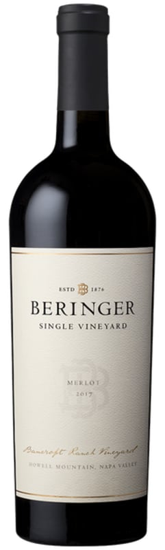 Beringer Bancroft Ranch Vineyard Merlot 2017 Front Bottle Shot
