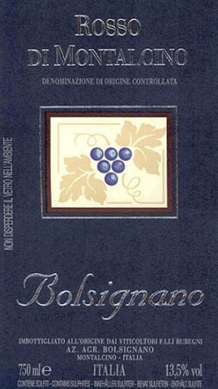 Bolsignano Rosso di Montalcino 2015 Front Label