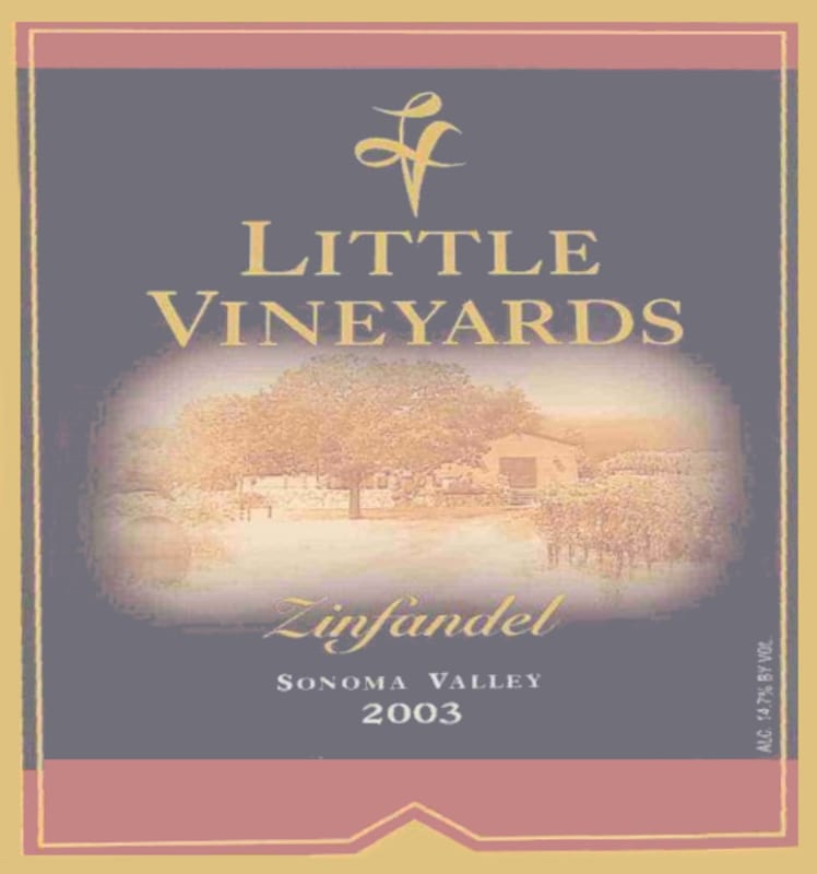Little Vineyards Family Winery Zinfandel 2003 Front Label