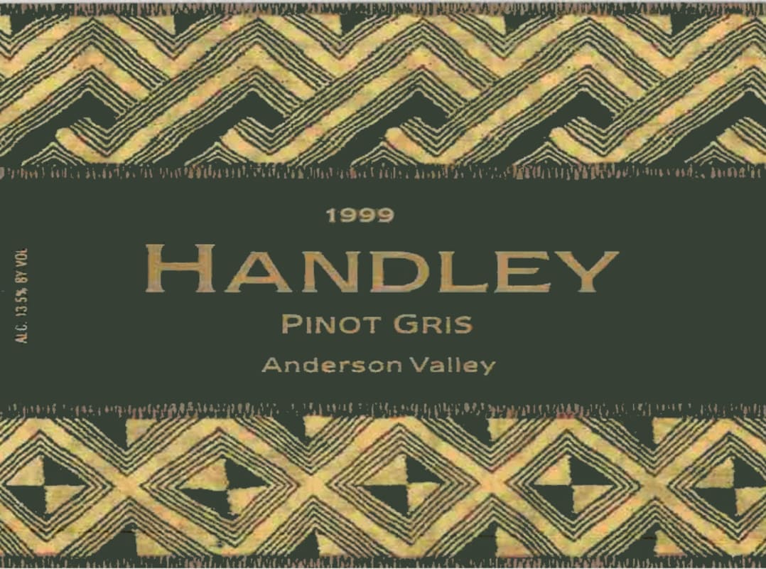 Handley Anderson Valley Pinot Gris 1999 Front Label
