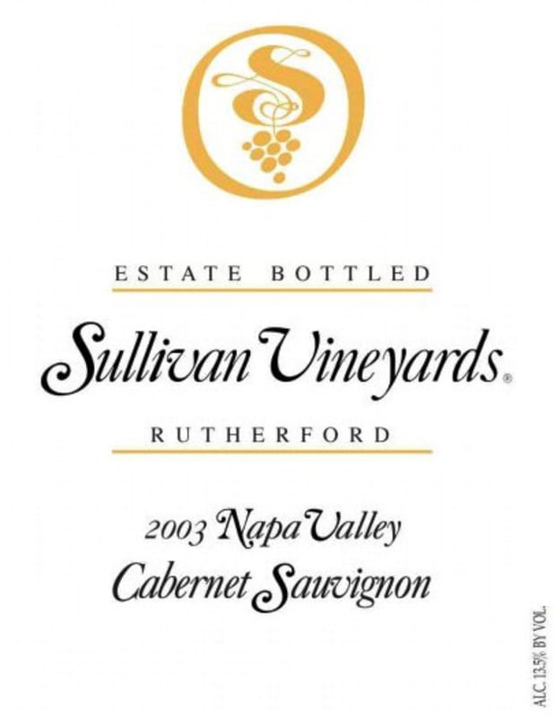 Sullivan Rutherford Estate Cabernet Sauvignon 2003 Front Label
