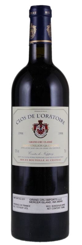 Clos de l'Oratoire 1998 Front Bottle Shot