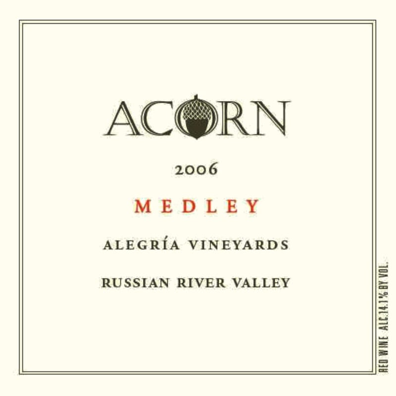 ACORN Winery Alegria Vineyards Medley 2006 Front Label