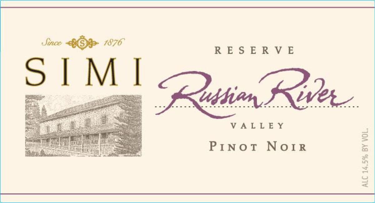 Simi Reserve Pinot Noir 2012 Front Label