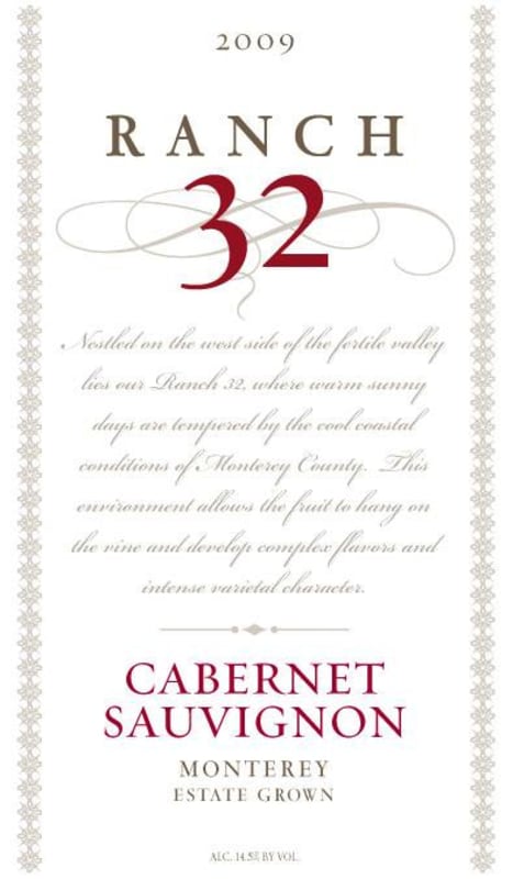 Ranch 32 Wines Estate Grown Cabernet Sauvignon 2009 Front Label