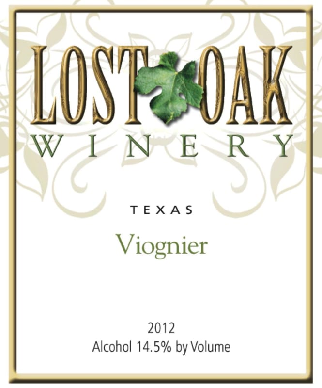 Lost Oak Winery Viognier 2012 Front Label