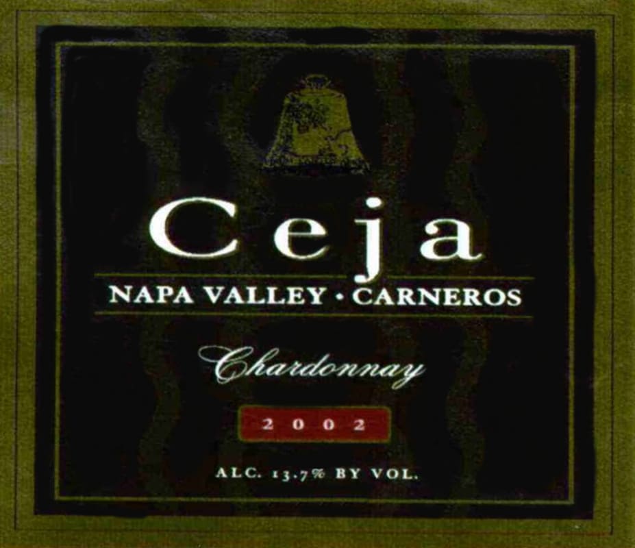 Ceja Vineyards Carneros Chardonnay 2002 Front Label