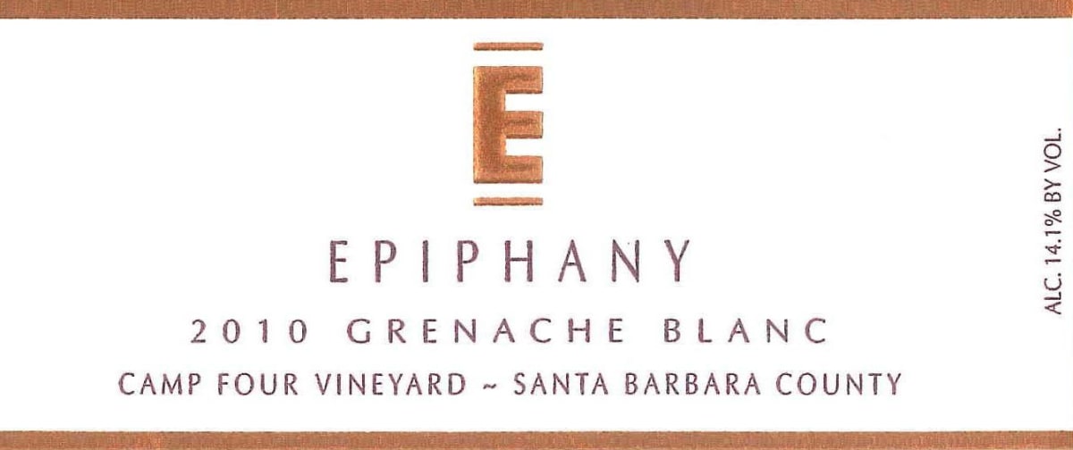 Epiphany Camp Four Vineyard Grenache Blanc 2010 Front Label