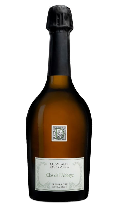 Champagne Doyard Clos de L'Abbaye Blanc de Blancs Extra Brut Premier Cru with Gift Box 2018 Front Bottle Shot